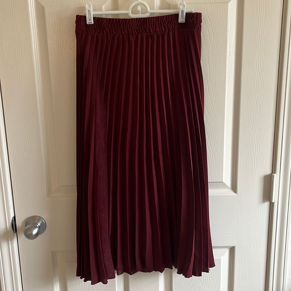 Red Pleated Skirt